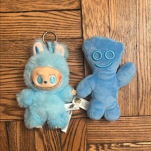 Blue Plush Toy Set for Kids sour patch kid and bunny lafufu